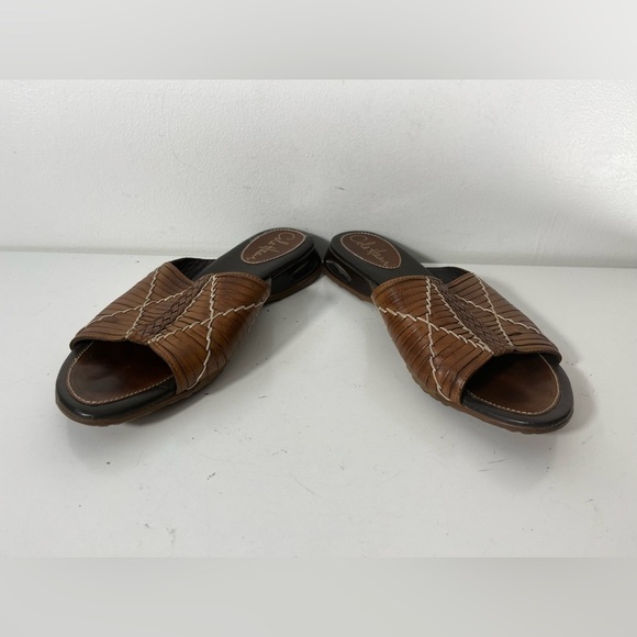 Cole Haan Womens Size 8 Leather Slide Sandals Brown Black - Picture 2 of 8